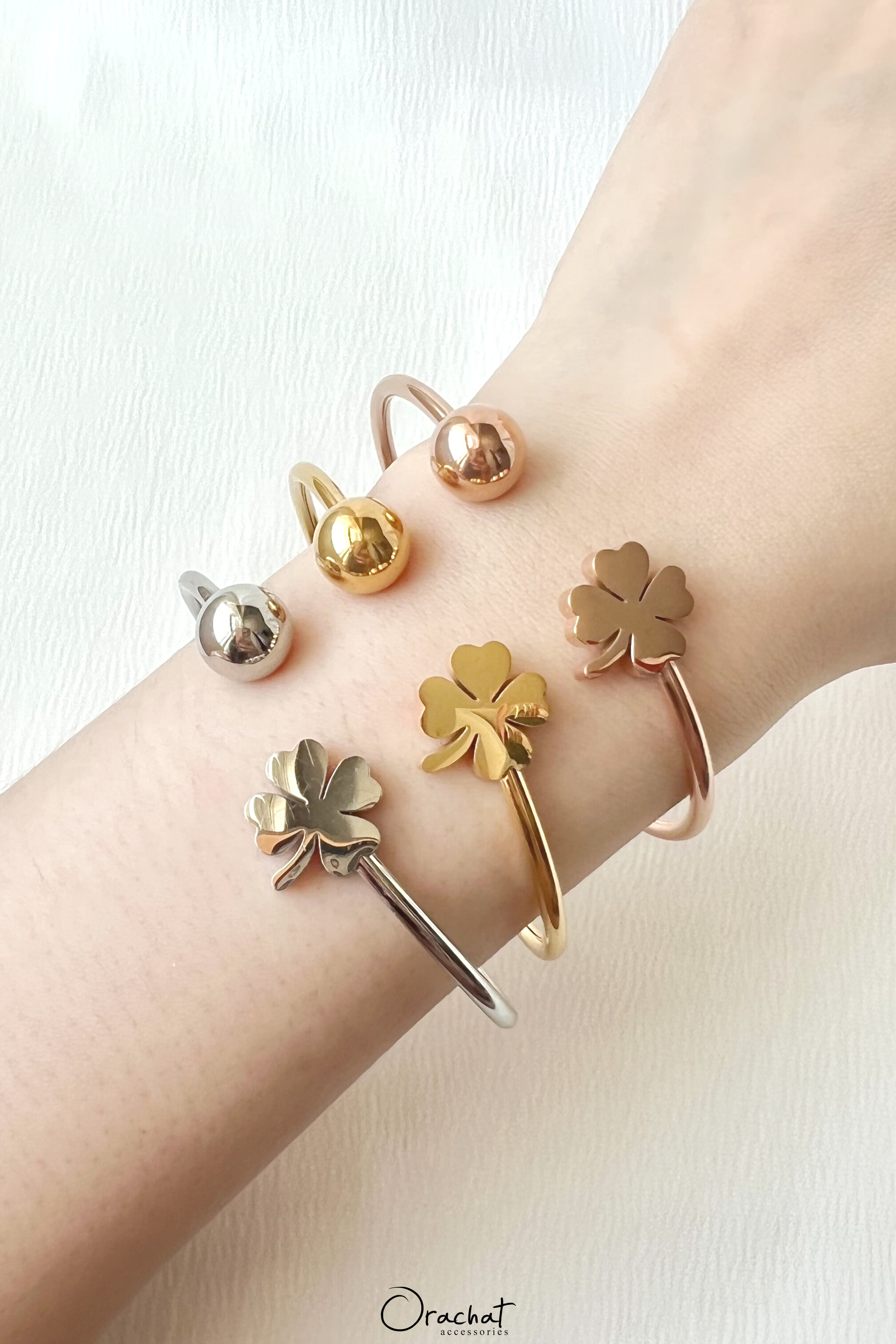  CLOVER BALL 14K Bangle