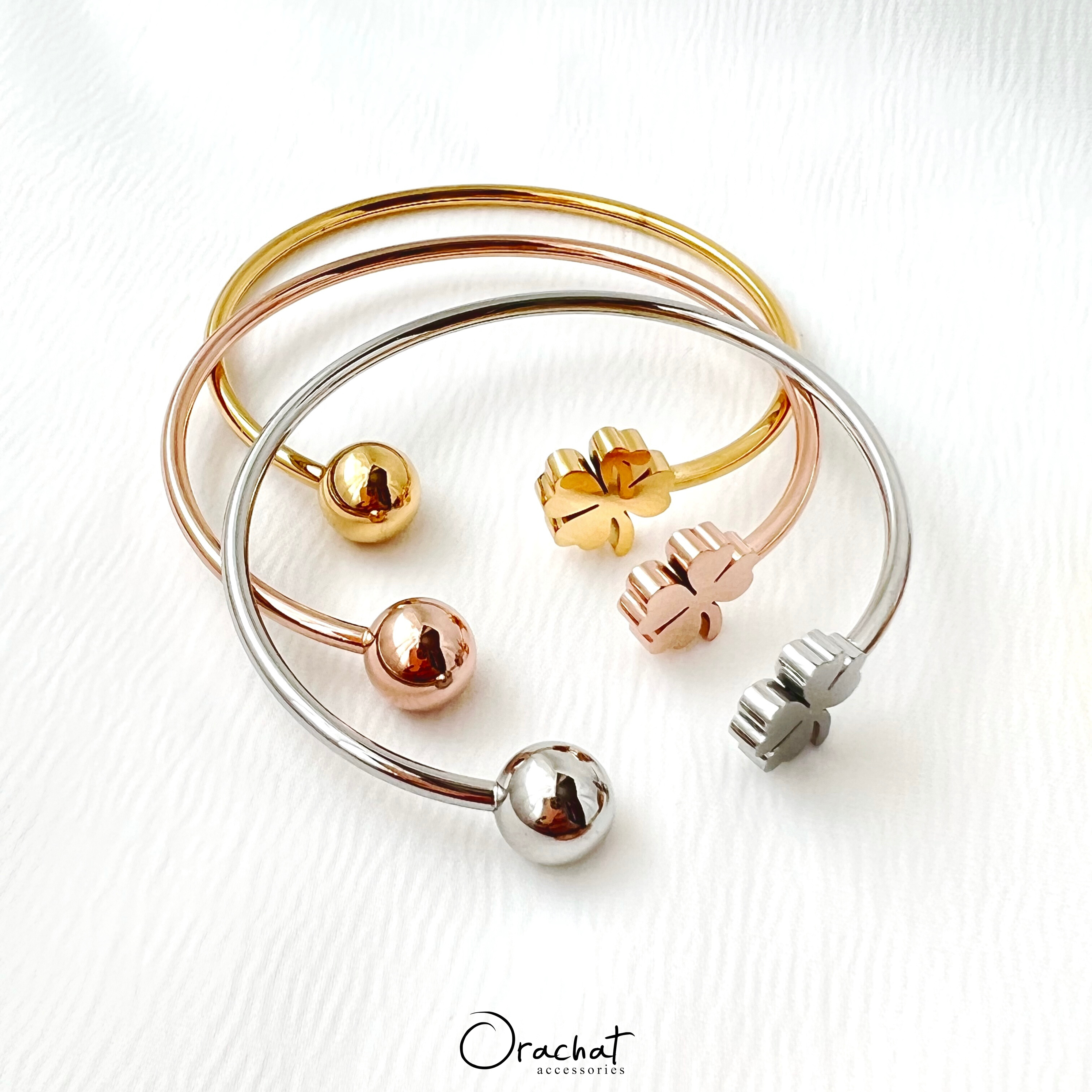 CLOVER BALL 14K Bangle