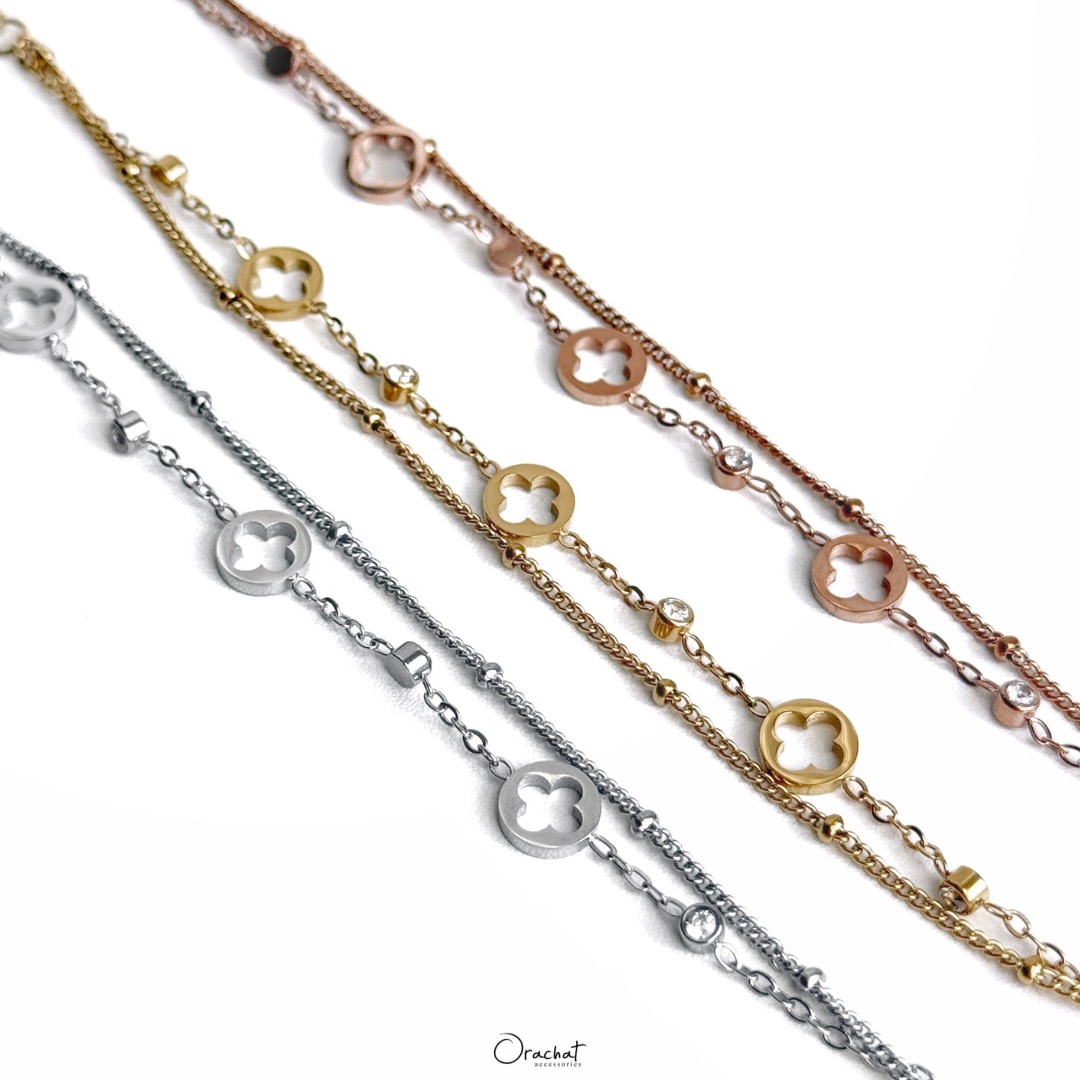  CLOVER CHARM 14K bracelet