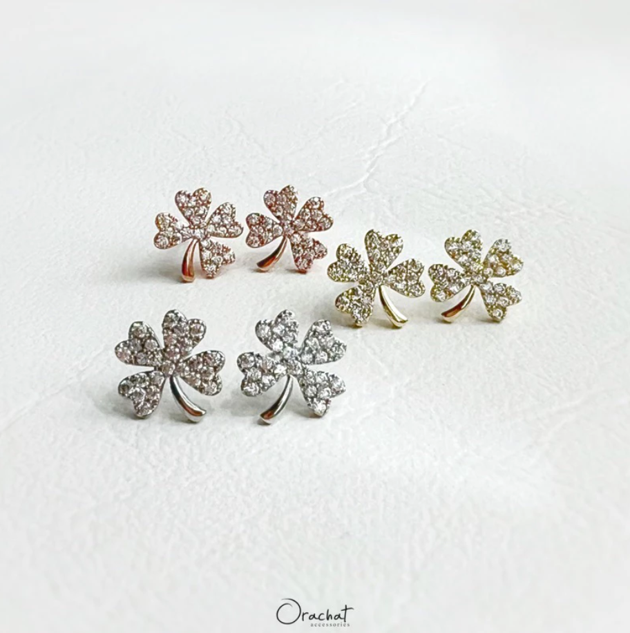 GLITTER CLOVER Earrings