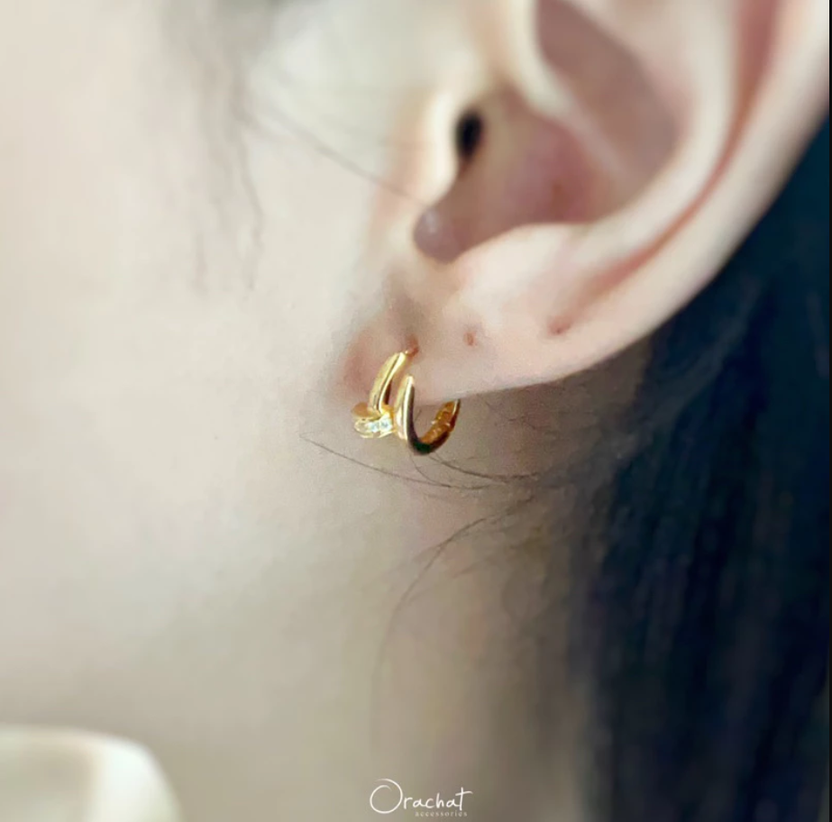  TINY NAIL 14K HOOP Earrings