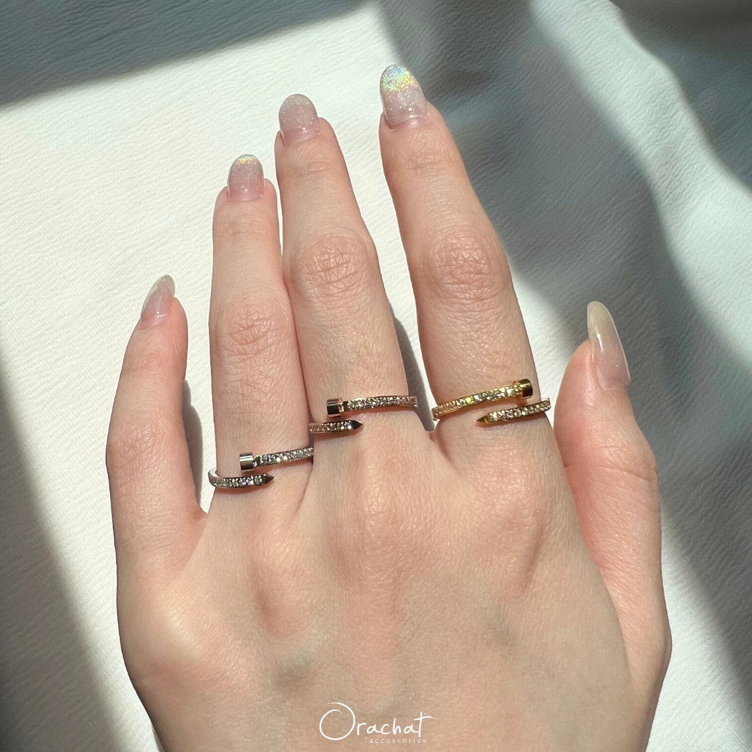  GLITTER NAIL 14K Ring