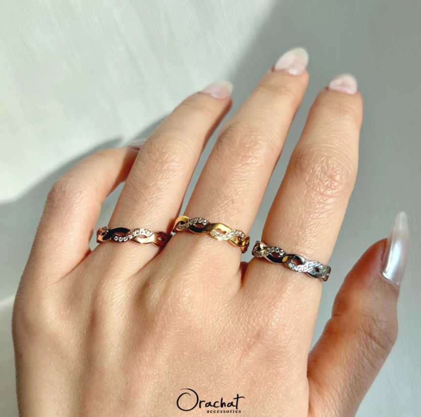  GLITTER CURVE 14K Ring