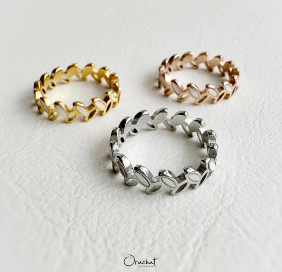 OLIVE PEARL 14K ring