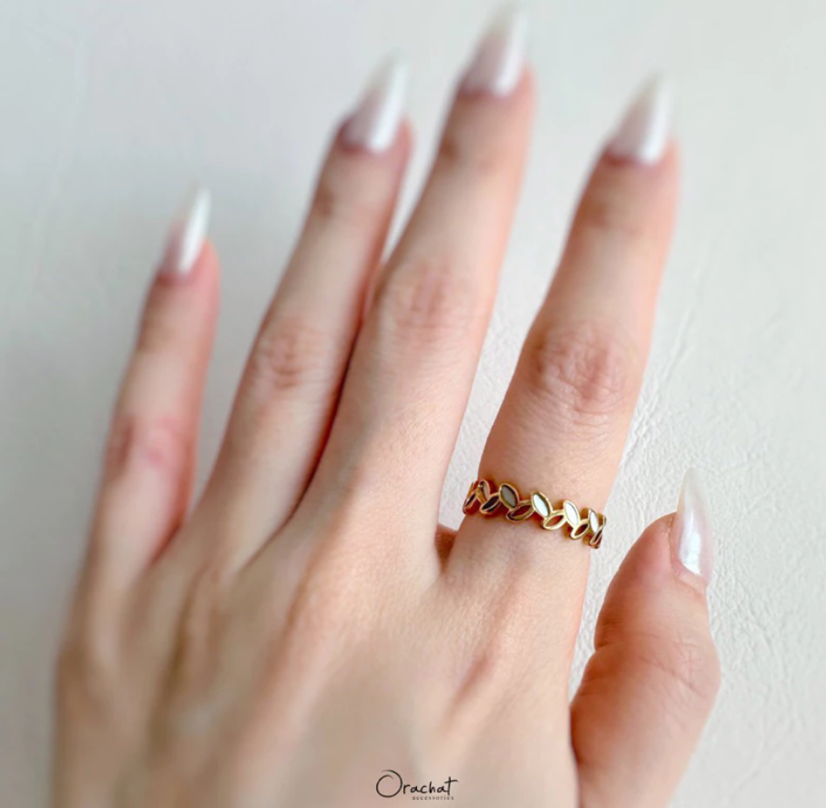  OLIVE PEARL 14K ring